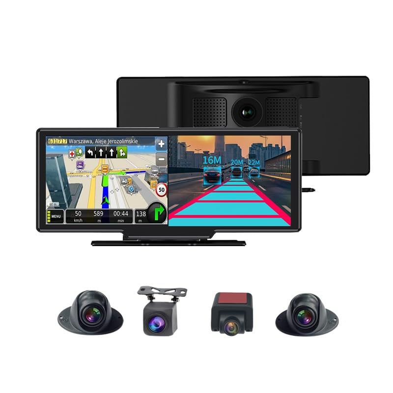 AUSHA 360 Degree Car Dash Camera - Full HD | Android | WiFi | GPS | Bluetooth | 2GB Ram /16 GB ROM| G Sensor Emergency Recording | Rear Parking Assistance | Upto 1TB Sd Card Support Dashcam