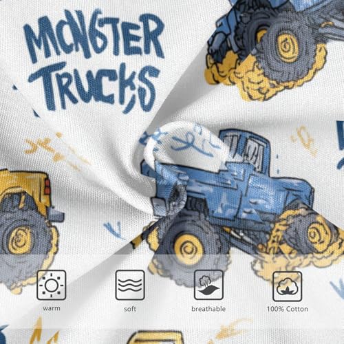 Wusikd Monster Truck Boys' Underwear Cotton Cartoon Boys Briefs Soft Toddler Underwear 2T3