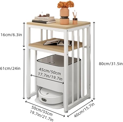 Miniatura 2 de Over The Sweeping Robot The Table Storage Rack - Armario de vacío robot de 2 niveles, armario de almacenamiento con almohadilla para los pies,