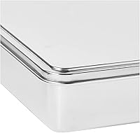 Vista 5 de YBM HOME Molde para pasteles cubierto de acero inoxidable, plata (pequeño)