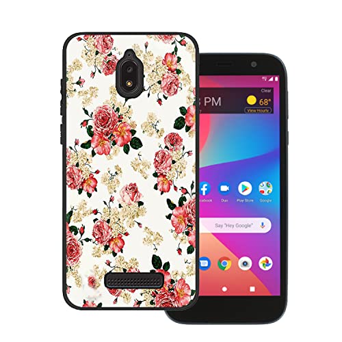 Tznzxm for Blu View 2 Back Case, Blu View 2 Case, Fashion Flower Painting Design Flexible Soft TPU Scratch Resistant Non-Slip Protective Bumper Slim Phone Case for Blu View 2 (B130DL)
