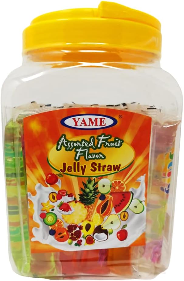 YAME حلال Halal ASSORTED FRUIT FLAVOR JELLY STRAW Delicious