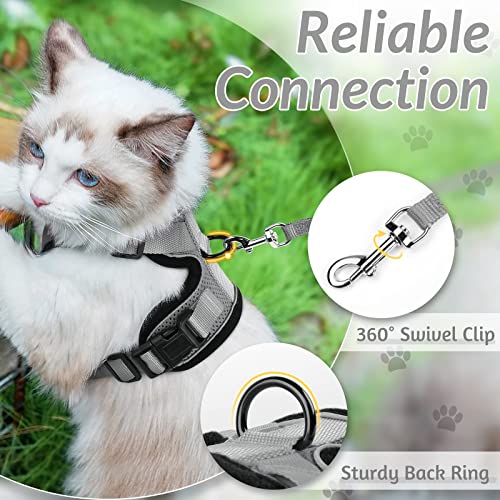 Image of rabbitgoo Cat Harness and Leash Set, Escape Proof Vest, Grey