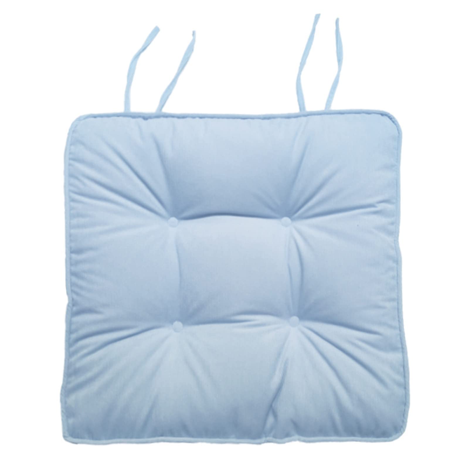 Eoieov Soft Patio Outdoor Chair Pad Corduroy with Ties, Home Decor Indoor Dining Chairs Cushion,light Blue