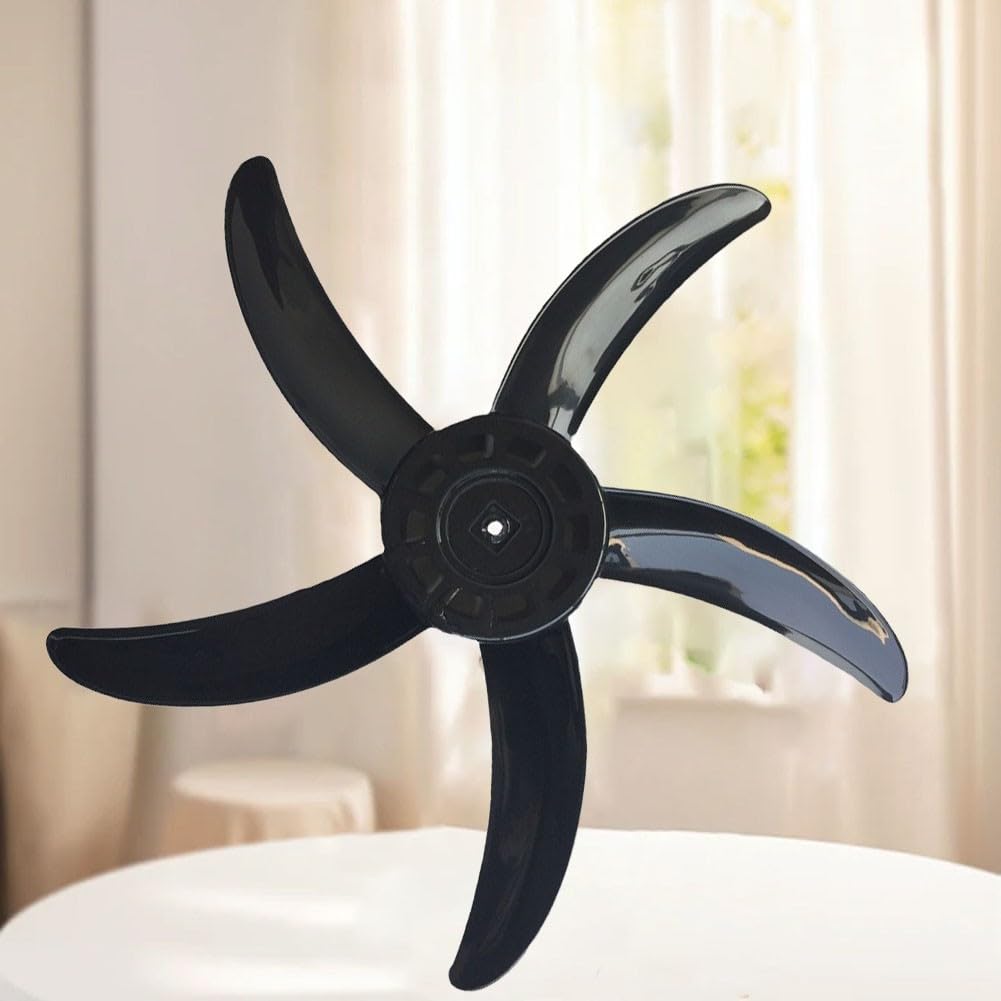 Paquete de 5 aspas de ventilador de 20 pulgadas, 500 mm de diámetro con agujero central de 8 mm, diseño de 5 aspas de plástico ABS para ventiladores de piso y soporte, piezas de repuesto