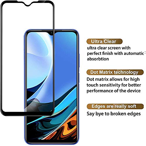Image of DD SON Tempered Glass Screen Protector Compatible for Poco M3 /Redmi 9 Power (11D) with Edge to Edge Coverage and Easy Installation kit,Black