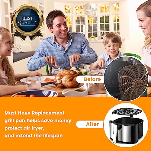 Image of Air Fryer Accessories for Gourmia GAF716 GAF798 7QT Air Fryer, Food Grade Nonstick 8.97''*8.97'' Air Fryer Replacement Parts Rack Tray Grill Pan Plate Crisper Plate, Dishwasher Safe