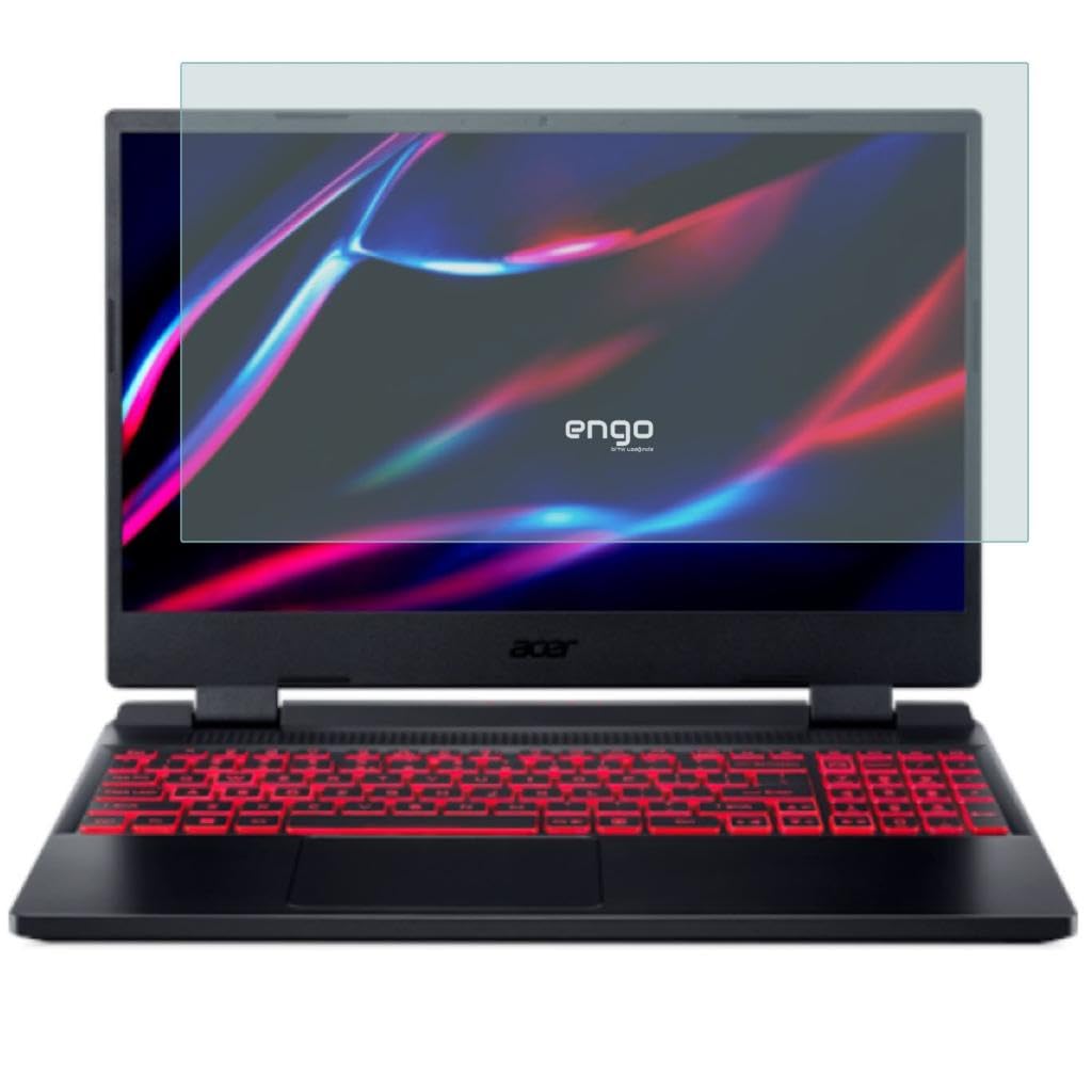 Engo Acer Nitro 5 AN515-46 15.6 İnç İle Uyumlu Ekran Koruyucu Notebook, 9H Temperli Kırılmaz Esnek Nano Cam, Çizilmeye Ve Darbeye Dayanıklı Laptop Koruma, HD Şeffaf 16:9