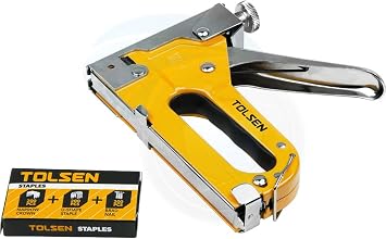 TOLSEN Heavy Duty Chrome 3 Way Stapler Staple Gun Nailer Crown U-Shape Nails