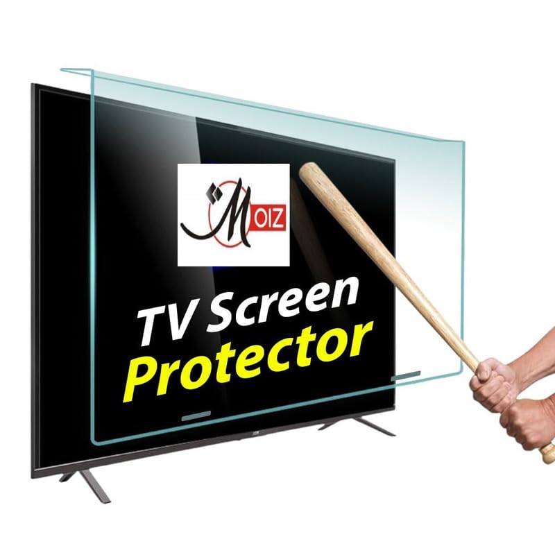 Image of MOIZ 32 Inch TV Screen Protector - Tempered Glass Guard, Anti-Glare, LED LCD Crystal Clear 9H Surface Unbreakable,UV protection,Plasma,Hardness,Anti Glare,Scratch Resistant,Strong & Durable