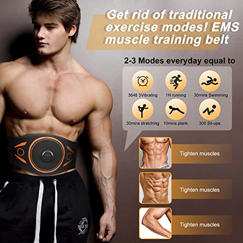 Jojomoon Muscle Toner Abs Training Workout Belt Body Abdominal Toning Gear Waist Trimmer Ab Workouts Intelligent Wireless Fitness Apparatus For Men Women Abdomen/Arm/Leg Home Office Exercise #TOP1