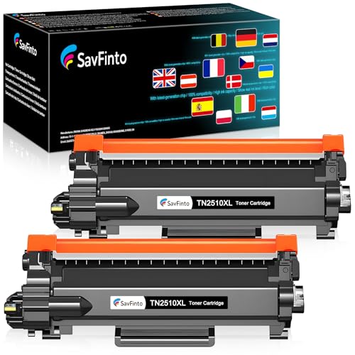Pack de 2 toners TN2510XL pour Brother HL-L2400DW HL-L2445DW DCP-L2620DW
