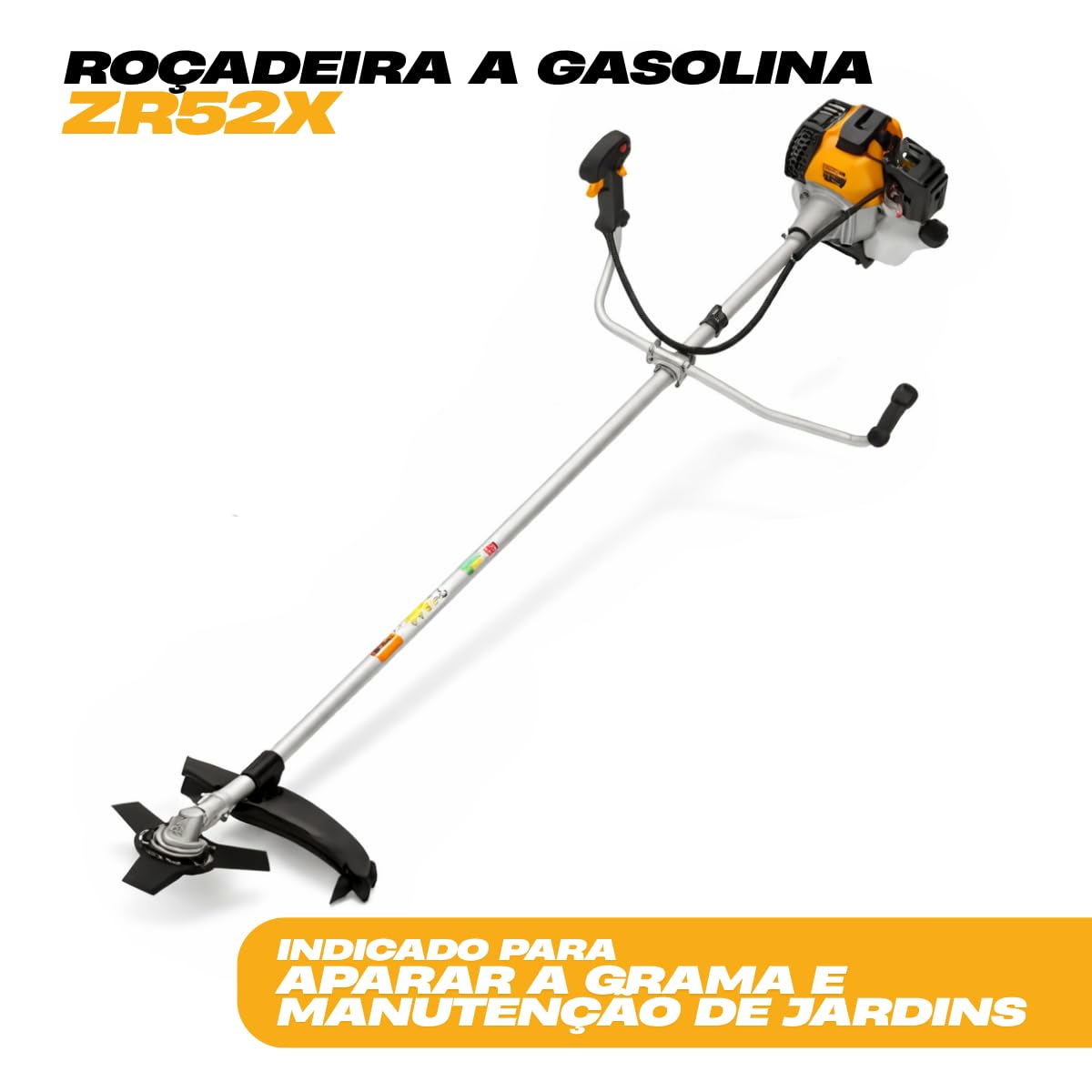 Zmax Roçadeira a Gasolina 52cc 2,3cv Lateral 2 Tempos ZR52X Envio