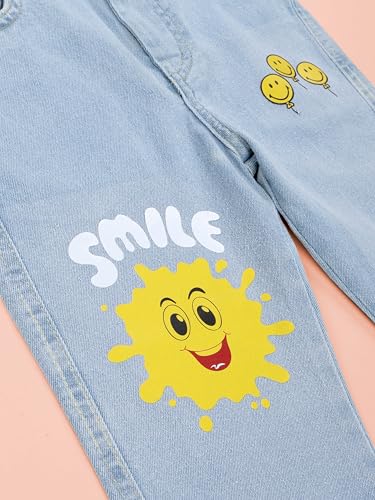 Image of KiddoPanti Boys Regular Fit Denim Pant | Stretch Poly Cotton Denim | Regular Fit Full Length Pant | Back Elasticated & Button with Zip Open Fly