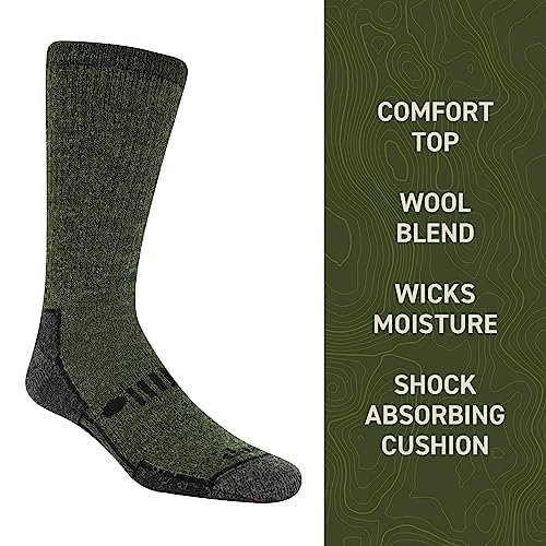 Jeep Men's Heavy Duty Wool Crew Socks-2 Pair Pack-Cushioned Comfort4