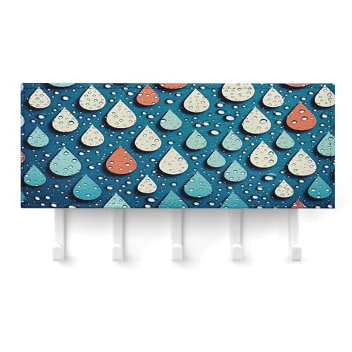 Support mural pour clés auto-adhésif avec 5 crochets de rangement