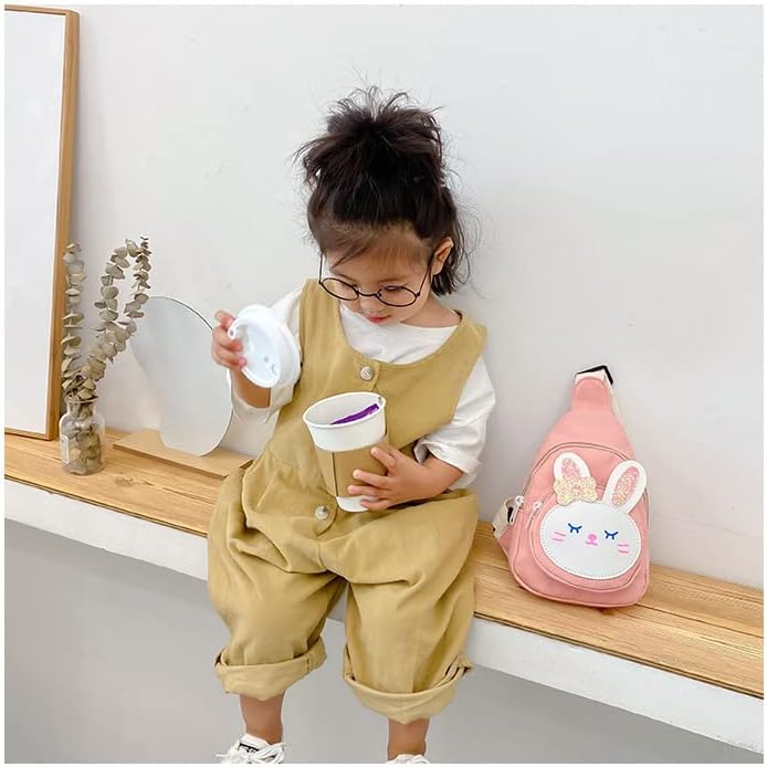 Miniatura 2 de Sling Bag Bolso de hombro Bolso de pecho, Mochila pequeña Bolsa de eslinga, Bolso Kawaii Mochila Kawaii Mochila Mochila Sling, Conejito rosado,