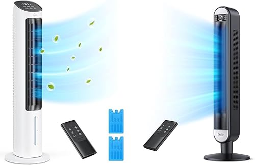 Dreo Enfriador de aire evaporativo, ventiladores de enfriamiento de 40 pulgadas que soplan aire frío, actualización 2023 con ventiladores oscilantes