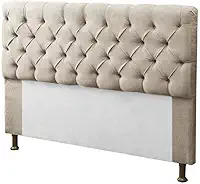 Cabeceira para Cama Box Queen 160cm Mirage c/Capitonê Suede Bege - Dl Decor