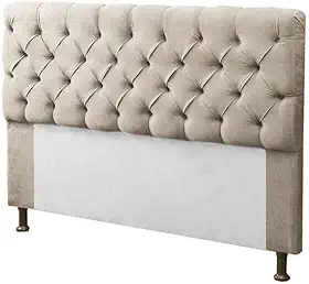 Cabeceira para Cama Box Queen 160cm Mirage c/Capitonê Suede Bege - Dl Decor