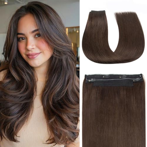 FUINAL Dark Brown Invisible Wire Halo Extensions