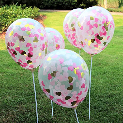 Confetes de coração rosa choque de 2,54 cm 4000 peças de papel confete biodegradável para festa de c