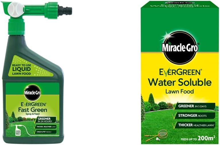 MiracleGro EverGreen Fast Green Spray & Feed, Liquid Lawn Food, 1