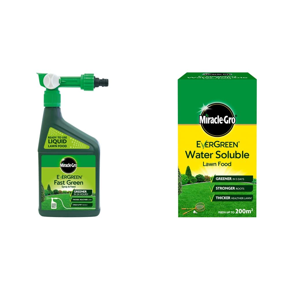 MiracleGro EverGreen Fast Green Spray & Feed, Liquid Lawn Food, 1
