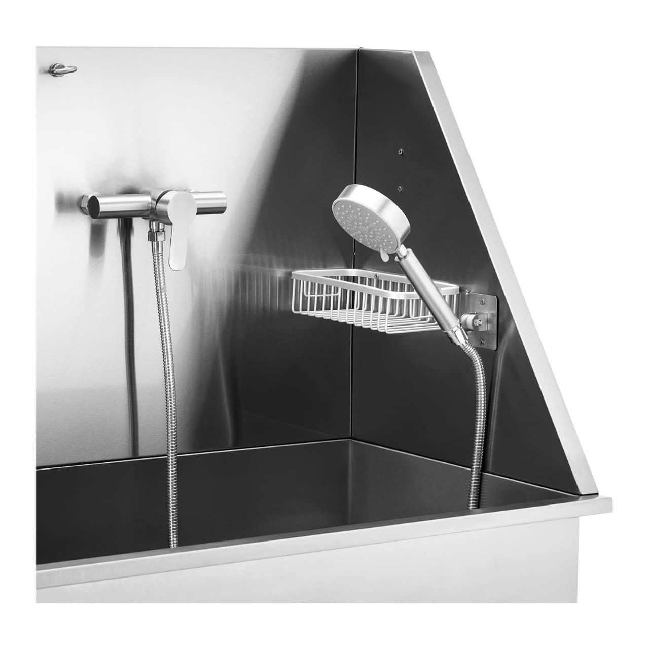 Physa PHY-PWS-01 Baignoire pour chien jusqu'à 60 kg avec rampe en acier inoxydable