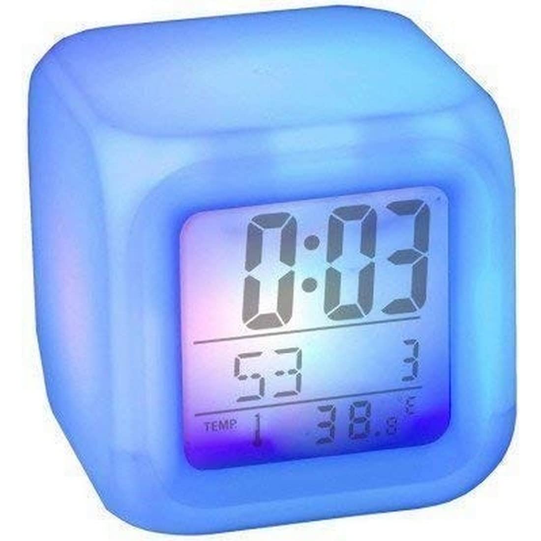TAKASH Plastic 7 Color Changing Led Digital Alarm Clock with Date Time 2