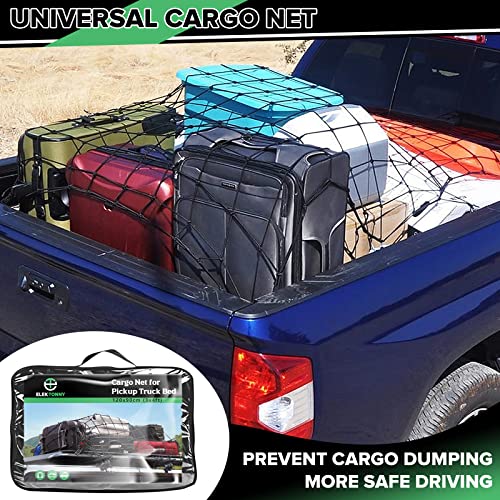 Cargo Net For Pickup Truck Bed,3'X4'Elastic Bungee Cargo Net For Truck Universal Car Organizer Net For Large Loads,With 12 Tangle-Free Clip Carabiners And 1 Storage Bag Small #TOP5
