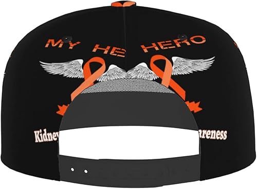 Miniatura 3 de My Hero is Now My Angel - Gorra de béisbol para concientización sobre el cáncer de riñón, impresión de cuatro caras, ala plana, gorra de camionero