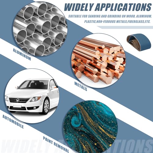 4 pieces 6 x 48 inch sanding belts zirconia metal belt sander paper sander belts 1 for 40 60 80 120 grits for metal wood cars furniture stainless steel