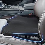 QUTOOL Car Memory Foam Seat Cushion Car Seat Cushions for Driving Wedge Booster Seat Cushion for Short People Chair Seat Cushion Pad Seat Back Support for Office Chair, Cars, and Trucks (Black)