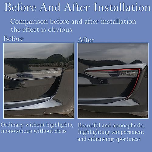 Wocch Tesla Model 3 Front Fog Light Trim Cover Fog Lamp Frame Blade Trim Eyebrow Spoiler For Tesla Model 3 2017 2018 2019 2020 2021 2022 2023 (Black) #TOP1