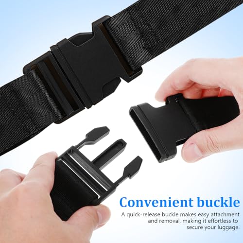 Image of 2pcs Luggage Straps Bag Belt:Luggage Straps for Suitcases Adjustable Elastic Suitcase Strap Elastic Secure Strap Buckle Belt Luggage Bungee Straps