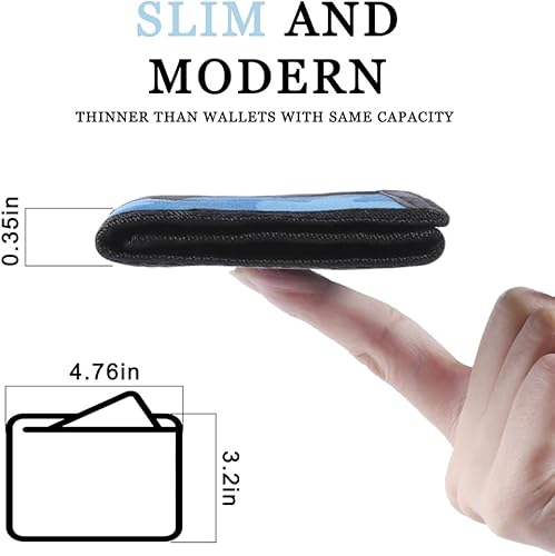 Miniatura 5 de Billetera para niños, de lona para deportes al aire libre, unisex, azul, camuflaje, cremallera, ligera, 3 ranuras para tarjetas, 1 ventana para