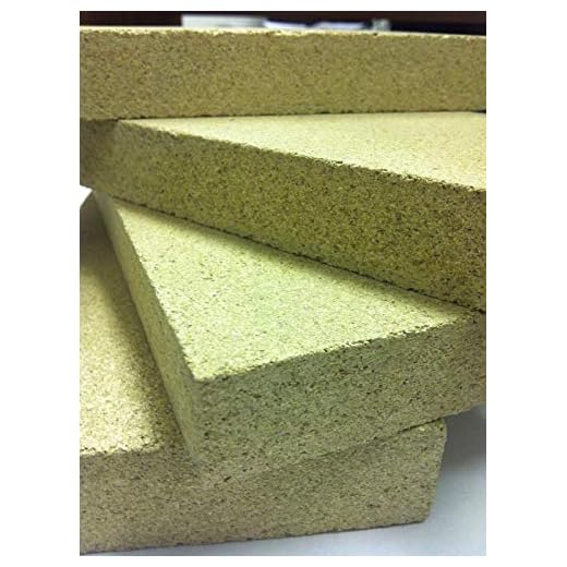 AKM - Lote de ladrillos refractarios (10 unidades, vermiculita, 22,86 x 11,43 x 2,55 cm)