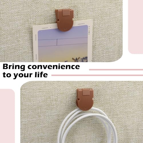 Image of Feifeiya 15 Pcs Cubicle Clips for Fabric Panels,Maillard Color | Office Partition Wall Clips, 40-sheet Capacity for Notes Photos Memos, Metal Spring, Fits Cubicle Fabric Accessories