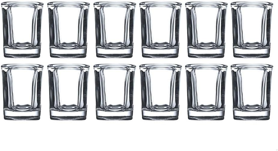 Juego de 12 vasos de chupito de whisky escocés iraní de Oriente Medio, Tequilero industrial, base pesada, transparente, vidrio Shishe