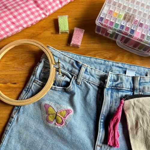 Image of KNOT YOUR TYPE Bead Embroidery DIY Kit for Beginners | Hand Embroidery Kit with Beads, Hoop & Complete Stitching Materials | Creative Art & Craft Gift Set for Adults