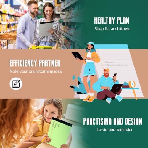 Image of 3 Pack Colored Legal Pads 8.5 x 11 Wide Ruled Note Pads, Green Notepads | Writing Pad 30 Sheets /Pad, Perforated Lined Paper Note Pad 8.5 x 11 of Paper Notebook To-Do List for School & Office Supplies