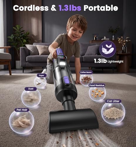 SURPUTS Cordless Car Vacuum, 18000Pa with 15-Min Runtime & Multi-Nozzle Kit — view 6
