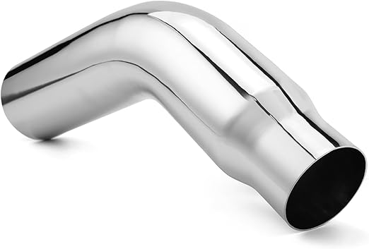 LCGP 4" Elbow Exhaust Tip,Chrome Electroplated Exhaust Pipe 4" Inlet 5" Outlet 23" Length Turndown Diesel Exhaust Tip