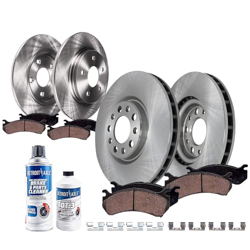 Image of Detroit Axle - 10pc Brake Kit for 14-15 Chevy Cruze Volt 12-17 Buick Verano | Orlando, Disc Brake Rotors Ceramic Brake Pads Replacement 11.81 inch inch Front and 11.50 inch inch Rear Rotors