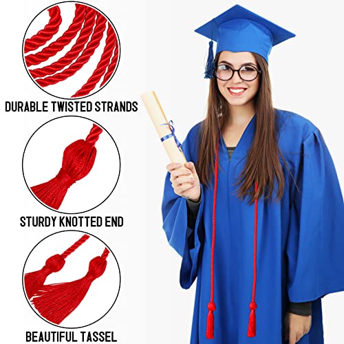 Image of Graduation Honor Cord Red Yarn Honor Cord with Tassel 67 inch Long for Graduation Ceremony