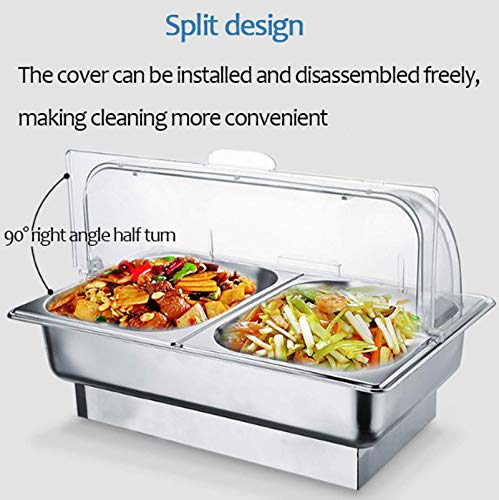 Chafing Dish Elektrisch Speisewärmer Heizung, 9L Edelstahl Warmhaltebehälter Buffetwärmer Essen mit Deckel - Hält das… – Bild 4