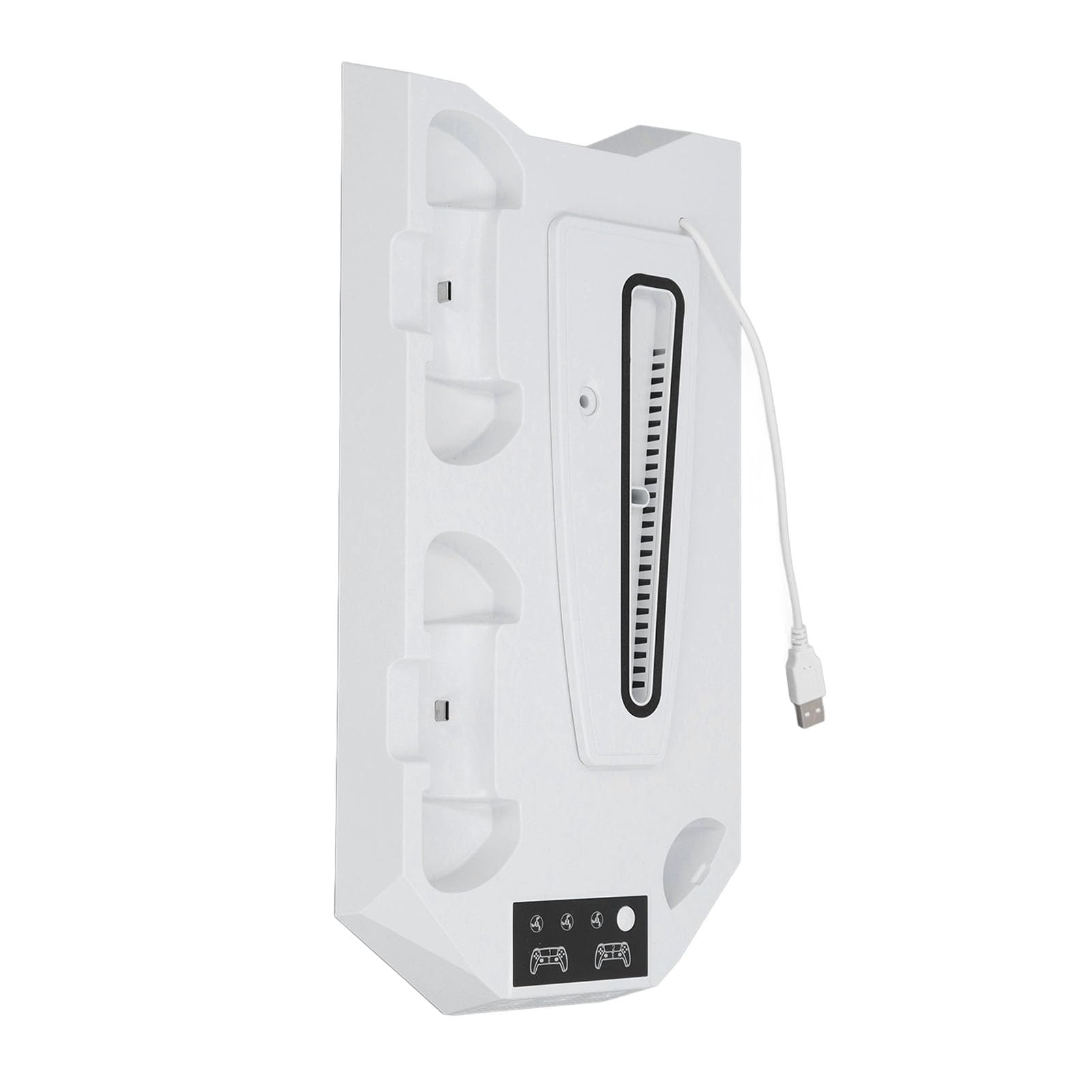 Stoisko chłodzące konsoli gier Cicha wielofunkcyjna pionowa stacja z podwójną ładowarką sterownika 3 USB dla Slim Disc Digital Edition Materiał ABS 14,6 x 7,9 x 1,6 cala (Biały)