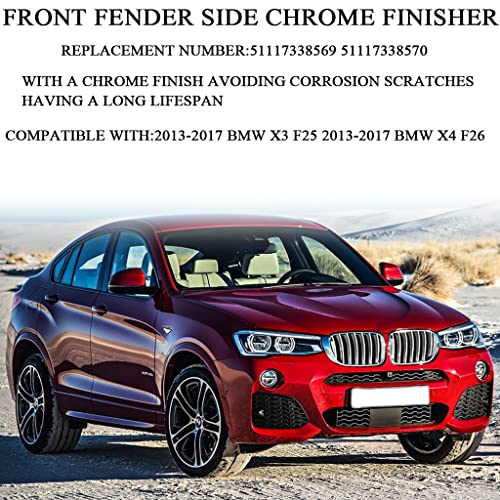 Front Fender Panel Side Marker Finisher Trim Fit For Bmw X3 X4 F25 F26 2013-2017 51117338570 51117338569 #TOP2