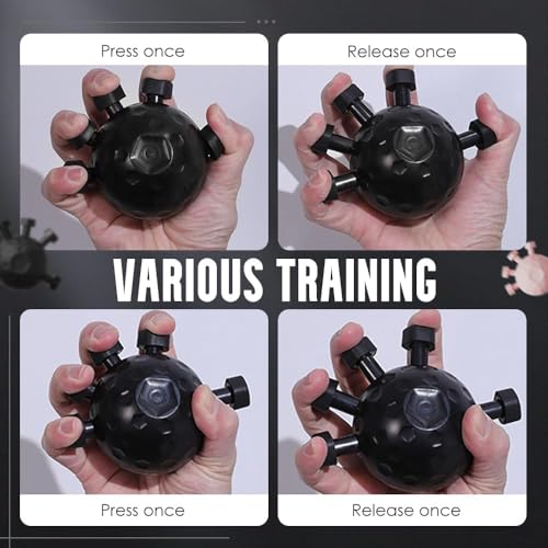 Image of Hand Grip Strengthener,Ultimate Finger Exerciser Strength Trainer Exercise Ball Hand Strengthener Hand Balls Workout Equipment for Men & Women (Finger Exerciser)